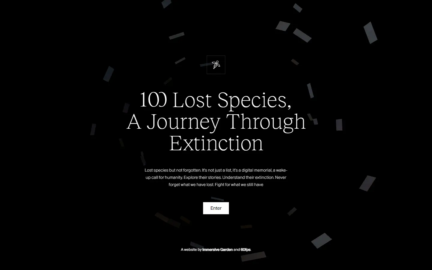 100 Lost Species homepage