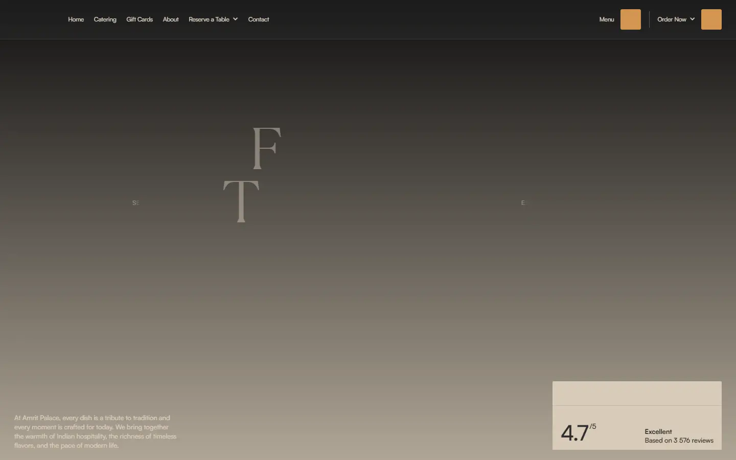 Amrit Palace homepage