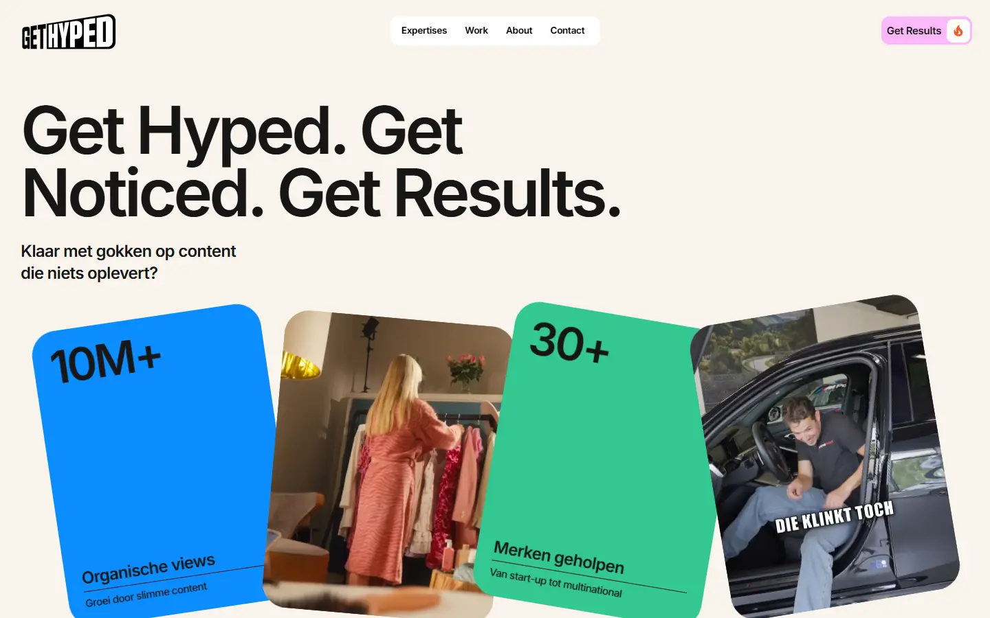 Get Hyped homepage