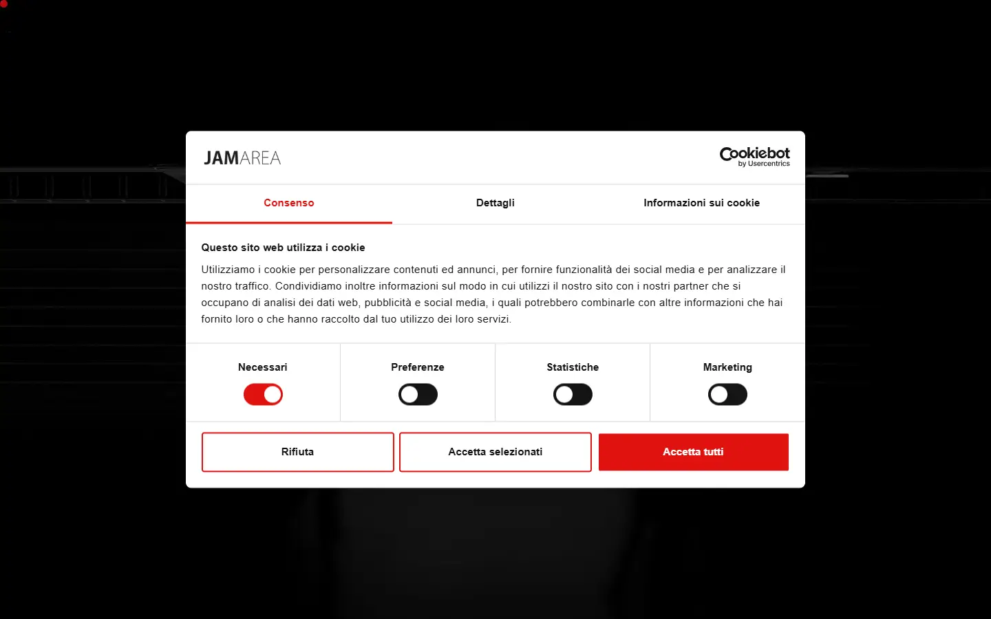 Jam Area homepage